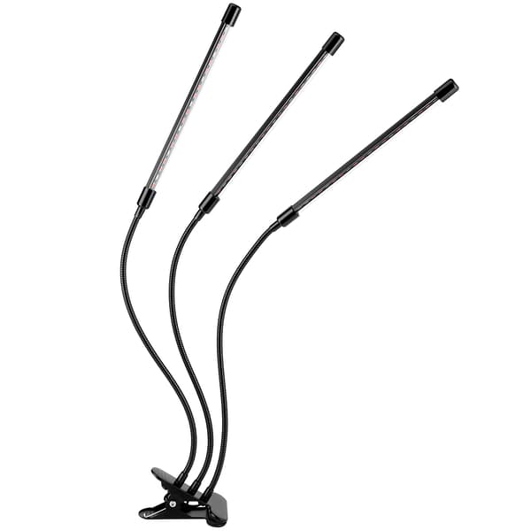 30W USB 3-rørs fleksibel LED-plantegroeilampe fuldspektret groeilampe med klips til indendørs planter