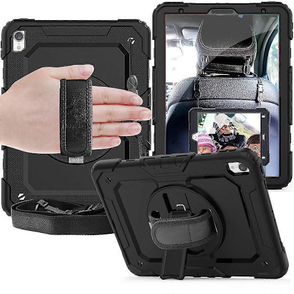 Utility Case til iPad 10.2 2021/2020 / 2019 [9., 8. og 7. generation] Hård, stødsikker beskyttelse med 360 graders drejestativ, skulderrem og