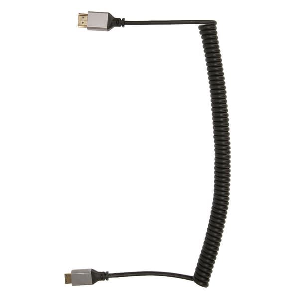 Mini HD Multimedia Interface Spring Adapterkabel 4K 60Hz 18 Gbps Forlængerkabel til Tablet Kamera TV Skærm Mini Han til HD Han Spiralkabel