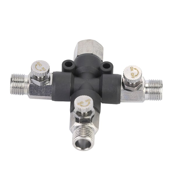 1/8 trevägs justerbar metallluftslangsdelare Airbrush Fitting Anslutningstillbehör