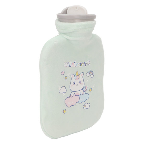 500 ml kuumavesipullopussi paksuuntuva kipua vähentävä kuuma kylmäpakkaus kannettava kuumavesisängynlämmitin pehmeällä cover vihreä