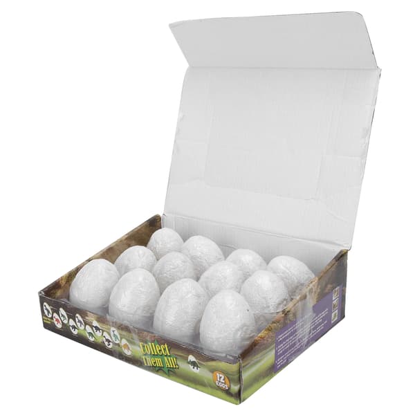 12 stk. simulerte DIY dinosaur-egg graveleker for barn, dinosaur-eggmodell, pedagogisk gave