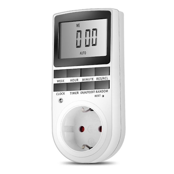 Smart Plug Timer, LCD-skærm, 12/24/7 dages programmerbar stikkontakt-timer til husholdningsapparater og belysning
