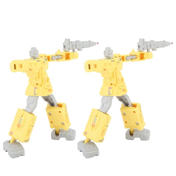2 stk. deformationsrobotlegetøj deformationsrobotpen adskillelig studenterstudiepapir gul