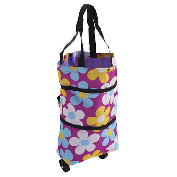 Sammenklappelig Trolley Taske Foldbar Indkøbspose Lærred Multifunktionel Indkøbspose med Hjul til Ældre Type1
