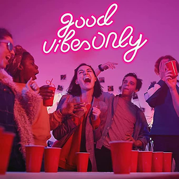 1 stk. Good Vibes Only Neon Skilt Pink USB LED Ordlys Skilt Neon Skilte Akryl Bogstaver LED Neonlys Skilt til Soveværelse Væggen Bar Fest Dekoration