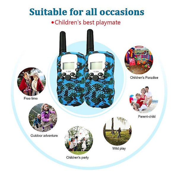 Langdistanse Walkie Talkies for Barn - 2-pakning, Morsomme Radioleker for Gutter og Jenter