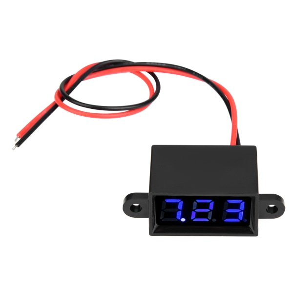 Digital voltmeter 0,28 tommer to-leder DC 3,0-30V LED-skjermspenningsmåler Vanntett (blå)