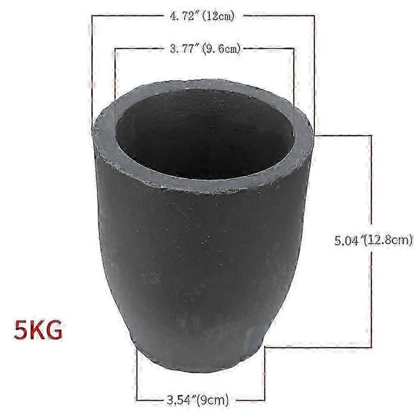 5KG Clay Graphite Crucible Propan Furnace Torch Melting Casting Refining for Gold Silver Copper (5K black