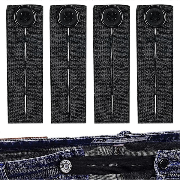 5 Stycken Byxstretchare, Byxknappförlängare, Justerbar Elastisk Gummiknappstretchare, Byxknapp för Graviditetsbyxor Förlängare, För Jeans, Byx