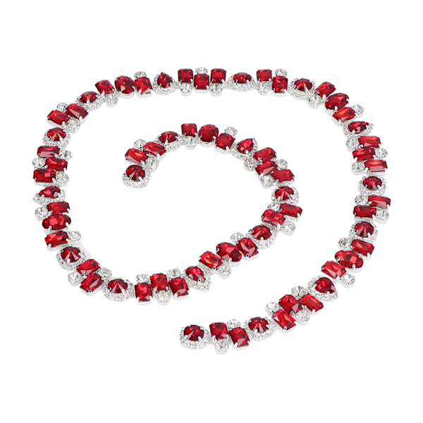 Rhinestone Trim 1 Yard Ljus färg Blekningslös slitstark Tjock iögonfallande bred applicering Strassapplikation Röd