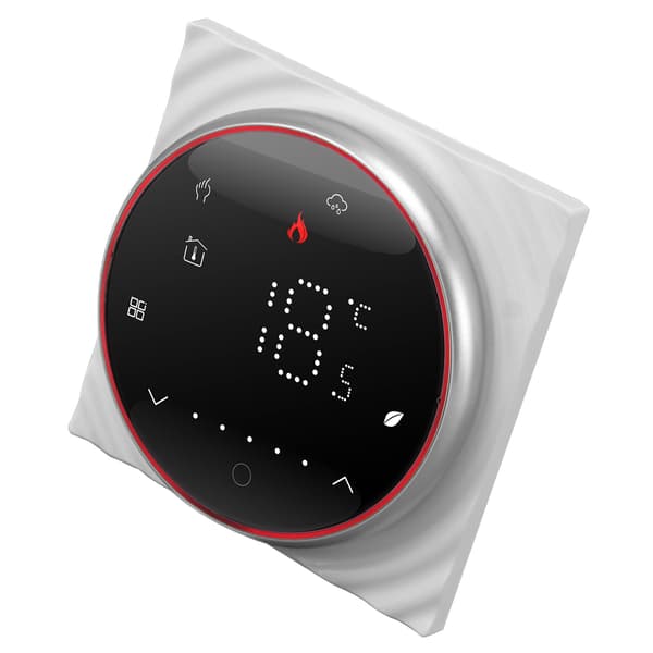 LED Smart Termostat til Vandopvarmning Programmerbar Termostat Nøjagtig 7 Dages Programmerbar Termostat AC95‑240V Firkantet Base Sort