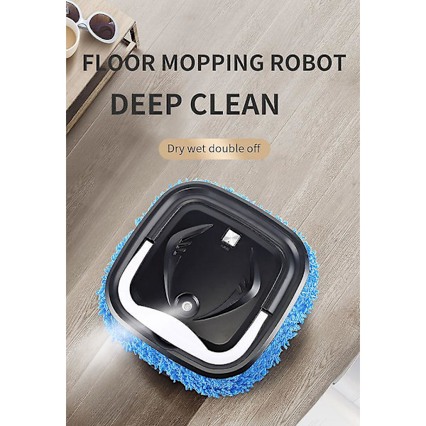 Slank robotstøvsuger og mopp-kombinasjon, automatisk selvoppladning, ideell for dyrehår, harde gulv og lavt teppe, daglig planlegging
