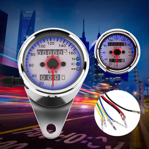 Universal Motorcycle Odometer Speedometer Signal KM/H Silver
