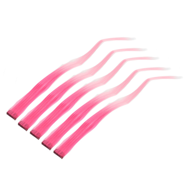 10 stk Høydepunkter Hårstykke Lang Rett Gradient Utsøkt Stilig Hårstykke Klips for Cosplay Arrangementer Halloween Fester Rød Rosa