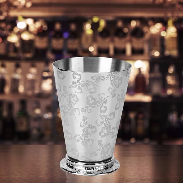 400 ml stilig cocktailkopp i rustfritt stål med trebladmønster, tilbehør til hjemmefestbar