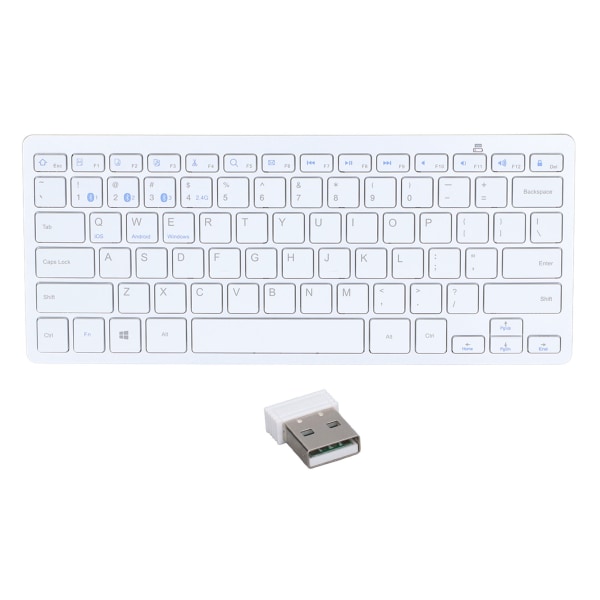 Bluetooth-tastatur Nettbrett-PC Ultra Slim Bærbar 78 Taster Hvit Trådløst Bluetooth-tastatur for IOS for Android