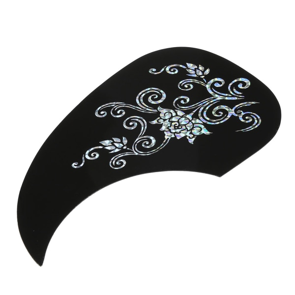 2 stk Kommaform Pickguard Pick Guard-klistremerke for akustisk gitar (Silver Vine)