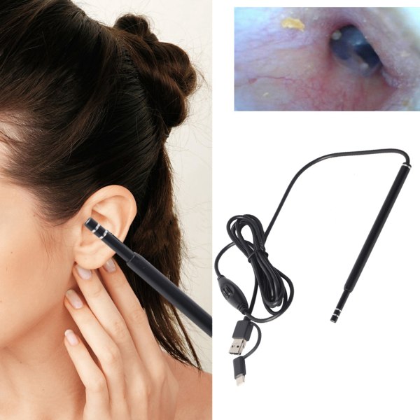 Ear Pick Wax Remover Cleaner Scope Endoscope Earpick Camera korvanhoitotyökalu