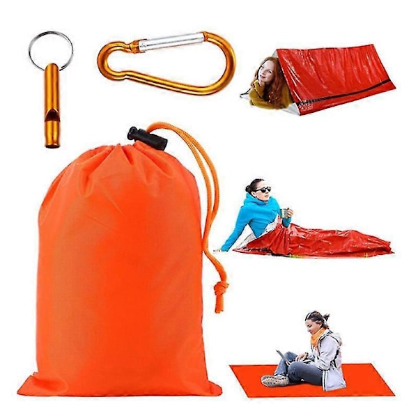 Nödsovsäck Utomhus Överlevnad Sovsäckar Nödfilt Camping Resa Portabel Sovsäck -GDZD Orange