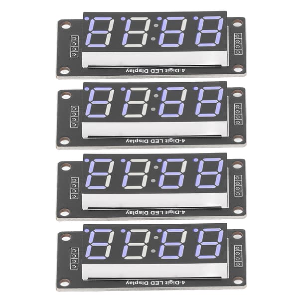 4 sæt 4-cifret digitalrør LED-displaykort 7 segmenter urmodul TM1637 0,56 tommer blå MRA041C