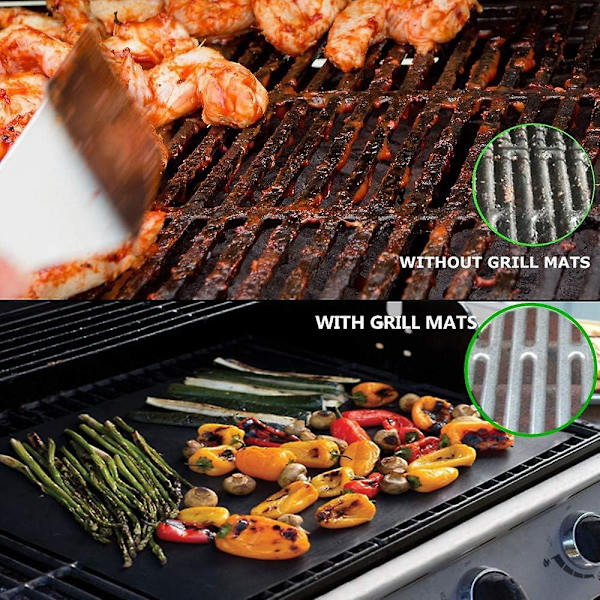 Återanvändbara BBQ-bakmattor för utomhusbruk, set om 8, 40x33 cm - Perfekt för gas- och kolgrillar