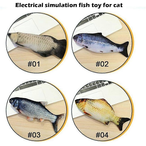 Elektrisk kattleksak med kattmynta Interaktiv leksak för katt Plysch tuggleksak Simuleringsfisk kattleksak, D