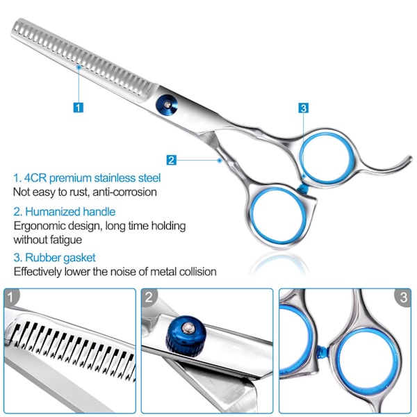 4 st/set Hår saxar Klipp saxar Kam Salon Professionell Frisör Hårklippning Tunnande Frisör set