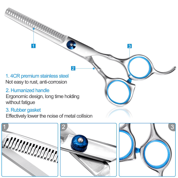 4 stk/sett Hår Saks Klippe Saks Kam Salong Profesjonell Barber Hårklipp Tynning Frisørsett