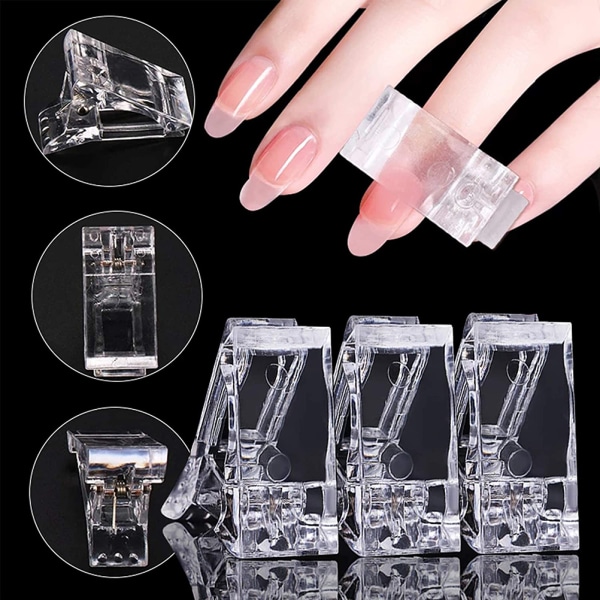 5 kpl Nail Tips Klipsit nopeaan rakentamiseen geelikynsien muotoihin Nail Tips Klipsit sormenkynsien pidennykseen UV Builder Clamps Manikyyri Nail Art Tool