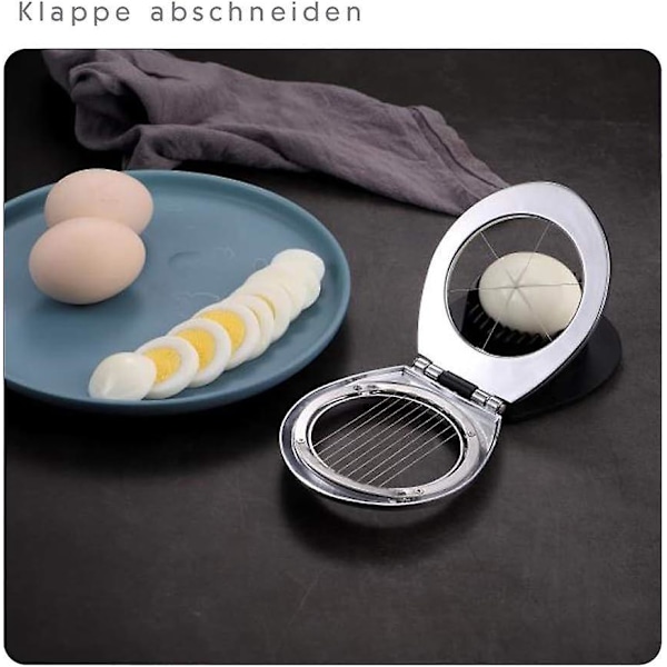 Äggskärare i rostfritt stål för ägg och ägg med 2 i 1 hållbara metallskivor (11,5*9,5cm)