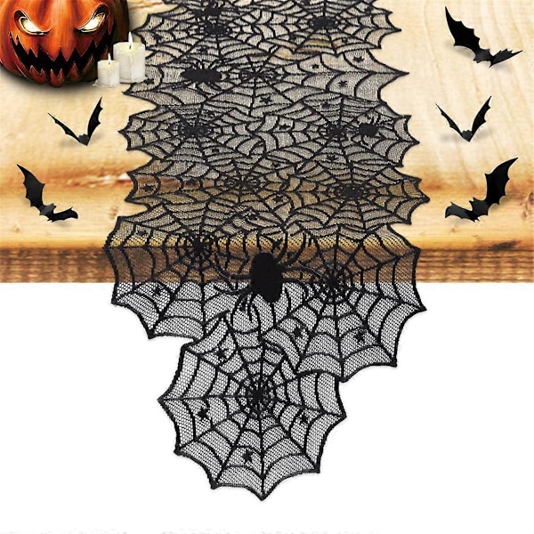 Halloween dug Spideredderkop spindelvæv bordløber lampeskærm sæt B