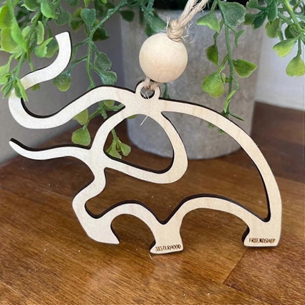 Søsterskap Vennskap Elefant Ornament, Tre Elefant Julepynt, Elefant Ornament For Kvinner Stamme, Julegave -CHSZ 2 stk