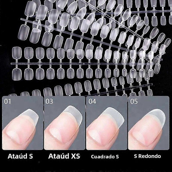 120 stk. XXS Løsnegler Transparent Matrix Gel Myk Full Dekning Myk Forlengelse Mini For Manikyr Falskt Hårverktøy A 02