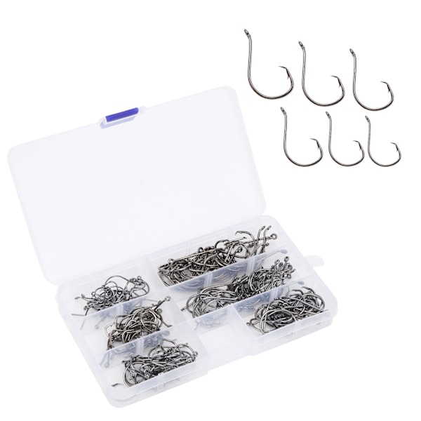 Crank Hook Fiske kroksett Offset Easy Catch Carbon Steel Fiskeutstyr for Soft Lure