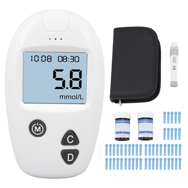Blodsukkermålersett Alt-i-ett Glukometer Automatisk nøyaktig husholdningstestsett