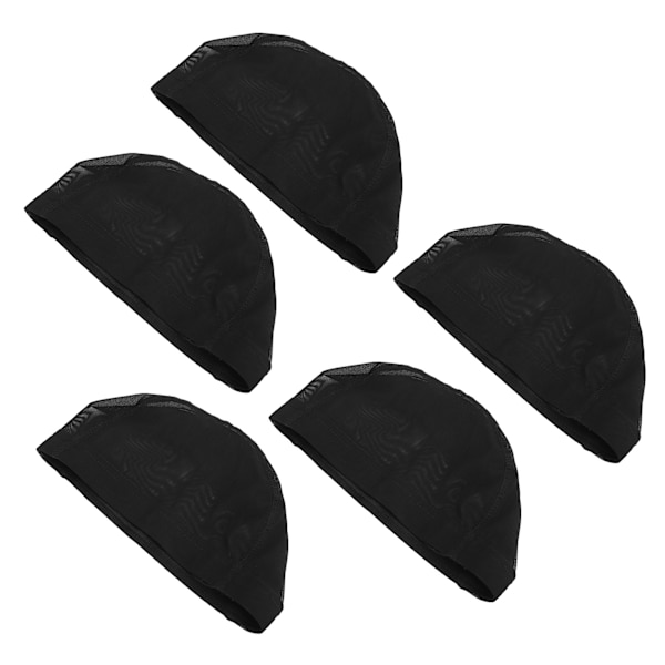 5kpl Cap Joustava Nylon Dome Hengittävä cap pitkille lyhyille suorille kiharille hiuksille