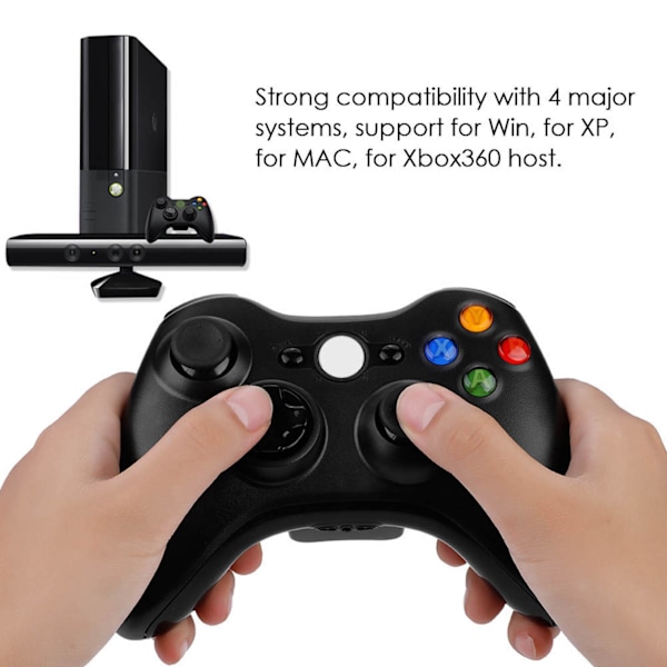 Trådlös handkontroll för Xbox 360, joystick, Bluetooth, spel (svart)
