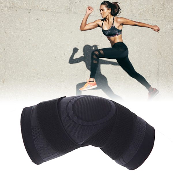 28cm 2 kpl Polven Kompressiohihat Hengityssuojat Musta Nylon Polvituki Juoksuun Treeni Pyöräilyyn M 16cm/6.29in