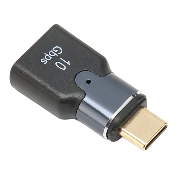 Magnetisk USB hona till typ C-adapter 10 Gbps överföring aluminiumlegering liten kompakt 3A typ C-adapter med ljuseffekt