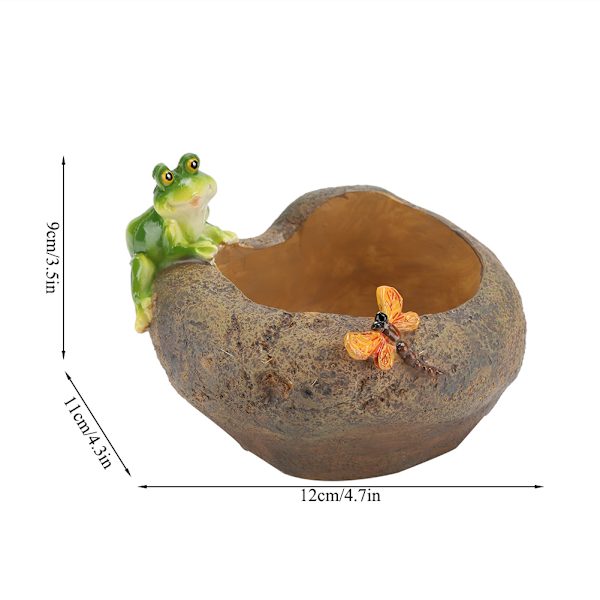 Mini Resin Tegneserie Dyr Blomsterpot Dekoration Desktop Sukkulente Plante Pot Ornament Frø Fangst