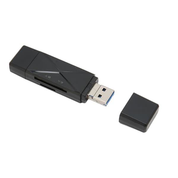 3 i 1 USB-lagerkortlæser USB C USB 3.0 MICRO USB Bærbar lagerkortlæser med 3 stik Sort