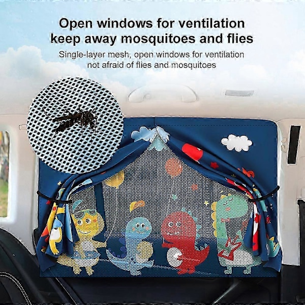 Bil Tecknad Söt Rymdman Magnet Sidofönster Solskydd Vindruta Solskydd Bakre Sida Auto Fönster Solskydd För Barn Grön