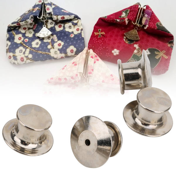 50 st Brosch Pin Ryggar Väska Låsande Fäst Platt Hatt Namnlappar Bok Pin Keeper 7 x 10mmNickel