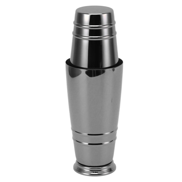 Cocktail Mixer 304 Stainless Steel Glossy with Bottom Dishwasher Safe Boston Shaker for Home Bar Black Coating