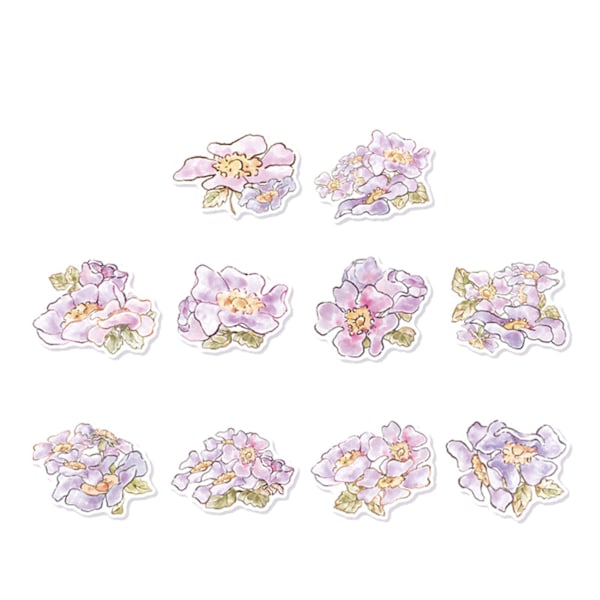 30pcs Flower Stickers Multi Purpose Unique Floral Decorative Stickers for Handbook Notebook Album Rose