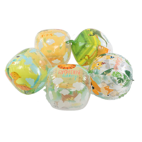 5 stk 22 tommers 4D dyreprint ballonger gjenbrukbare PP dyreballonger automatisk forsegling flere dyremønstre safariballong
