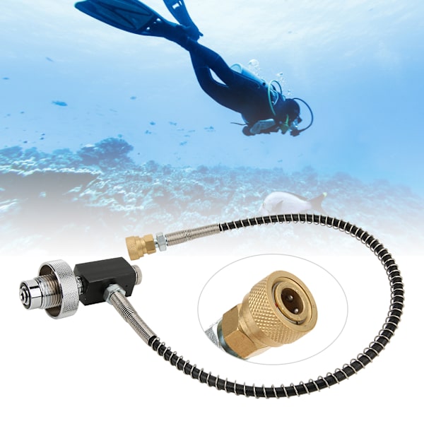 S-04 Dykventil Luftpåfyllning Högtrycksslang Scuba Adapter Undervattensandningsutrustning Tillbehör