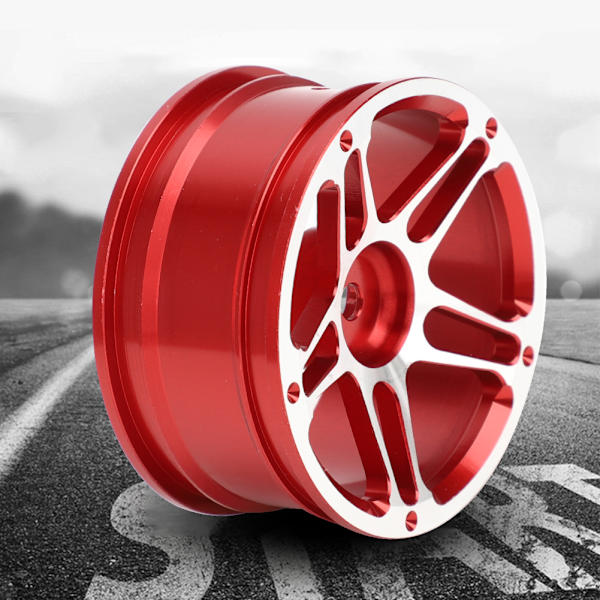 4 kpl 1,9 tuuman alumiiniseosmetalliset pyörännavat 1:10 kauko-ohjattavaan RC-kiipeily-/driftautoautoon, punainen