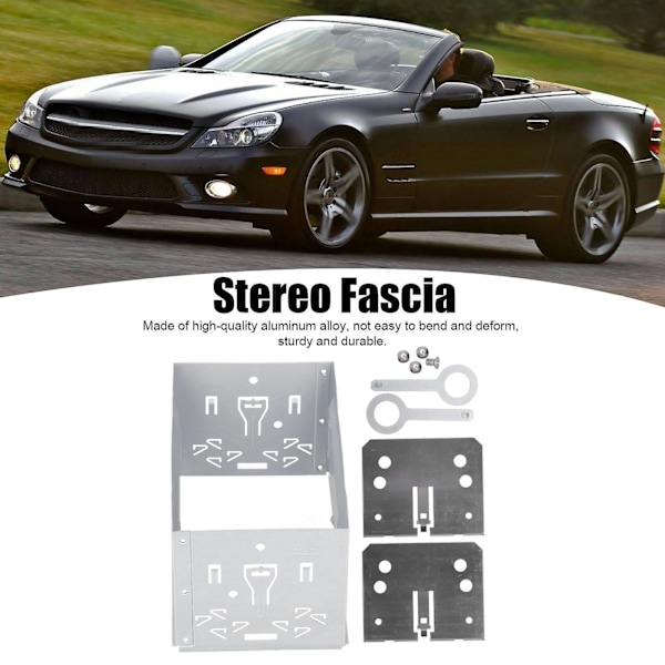 2 Din Universal Radio Ram Aluminiumlegering Stereo Ljudinstallation Fascia Passar för B5/MK3/MK4